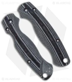 Flytanium Custom Black Linen Micarta Lotus Scales For Spyderco Paramilitary 2
