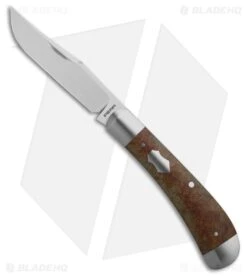 Pena Knives Custom Slip Joint Trapper Knife Genuine Rag Micarta(2.5" Satin)