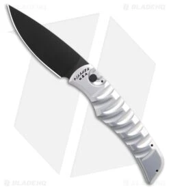 Piranha Paradox Automatic Knife Silver Aluminum (3.1" Black) P-24ST