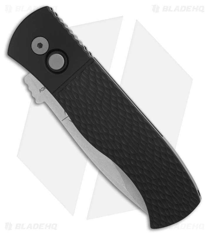 Pro-Tech Emerson CQC-7 Auto Knife Black Jigged Aluminum (3.25" Stonewash) 2 Pro-Tech Emerson CQC-7 Auto Knife Black Jigged Aluminum (3.25" Stonewash) - Image 2
