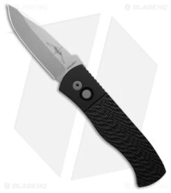 Pro-Tech Emerson CQC-7 Auto Knife Black Jigged Aluminum (3.25" Stonewash)