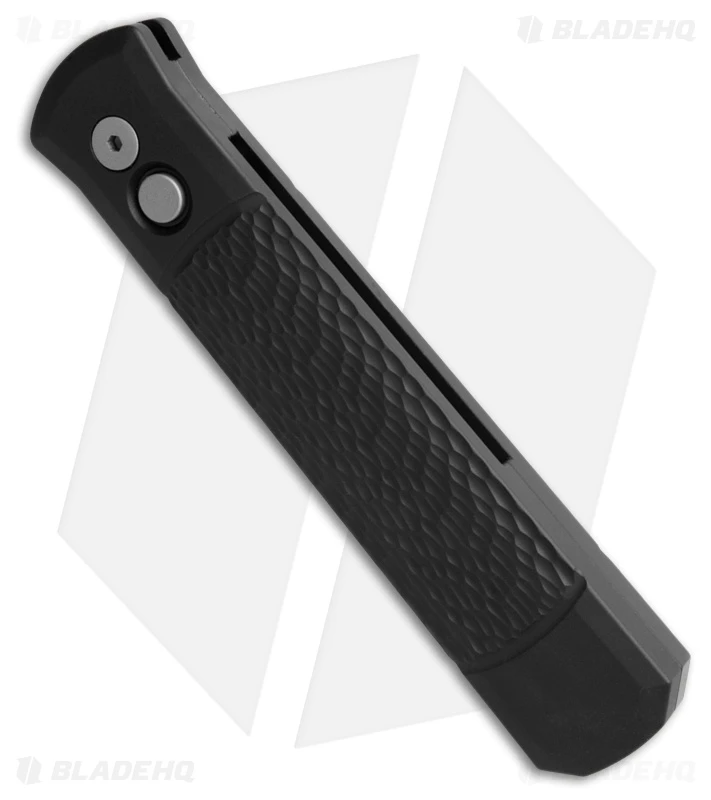 Pro-Tech Godfather Automatic Knife Black Jigged Aluminum (4" Bead Blast) 2 Pro-Tech Godfather Automatic Knife Black Jigged Aluminum (4" Bead Blast) - Image 2