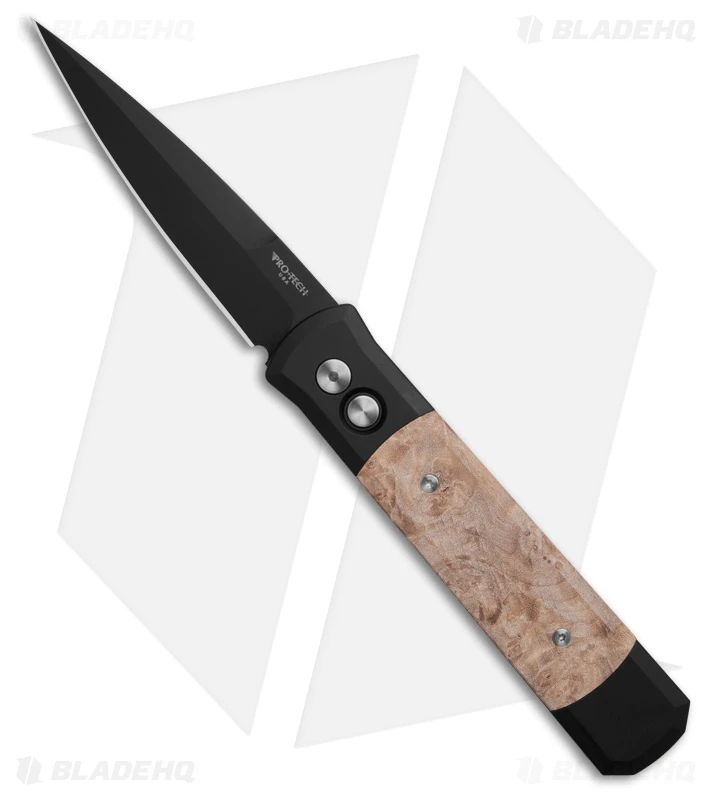 Pro-Tech Godfather Automatic Knife Black/Maple Burl (4" Black) 906 1 Pro-Tech Godfather Automatic Knife Black/Maple Burl (4" Black) 906