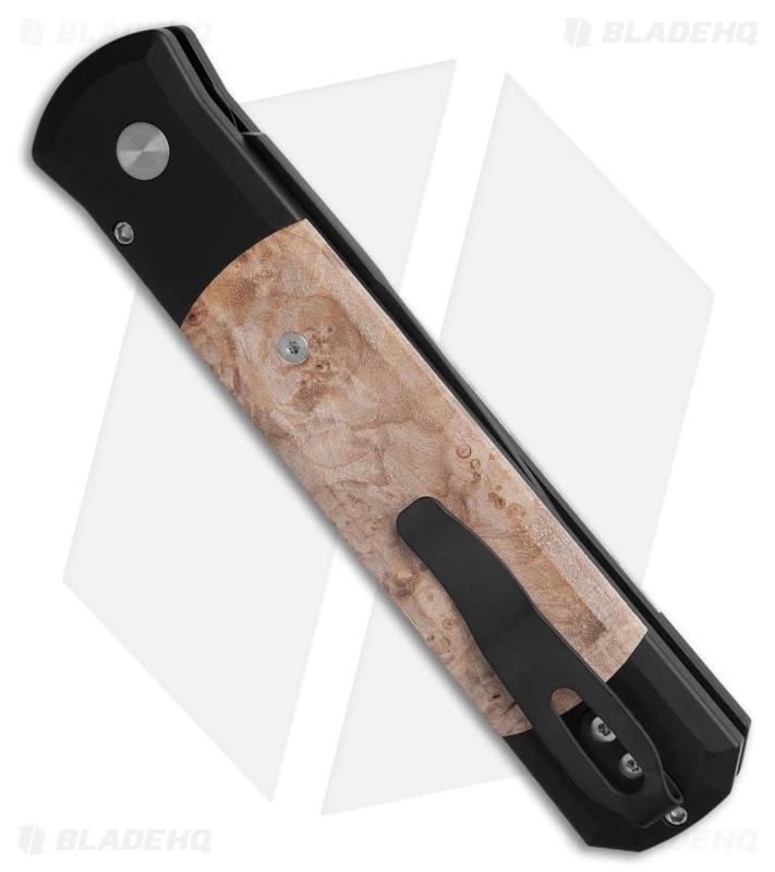 Pro-Tech Godfather Automatic Knife Black/Maple Burl (4" Black) 906 3 Pro-Tech Godfather Automatic Knife Black/Maple Burl (4" Black) 906 - Image 3