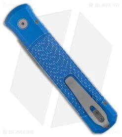 Pro-Tech Godfather Left Handed Knife Blue Jigged Battle Worn Aluminum (4" Acid) -Knife Craft Store Pro Tech Godfather Automatic Knife Blue Jigged Battle Worn Aluminum Acid BHQ 206704 kr side large
