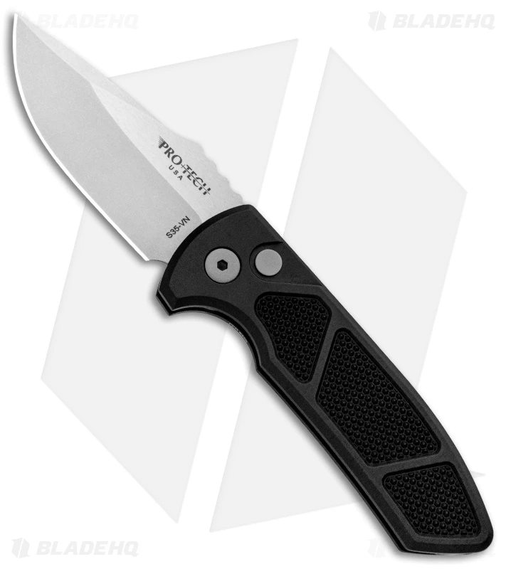 Pro-Tech Les George SBR Automatic Knife Black Knurled Aluminum (2.6" Stonewash) 1 Pro-Tech Les George SBR Automatic Knife Black Knurled Aluminum (2.6" Stonewash)