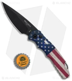 Pro-Tech TR-5 Automatic Knife Custom PK Vintage USA Flag (3.25" Black) -Knife Craft Store Protech TR 5 Auto Black Custom PK Vintage USA Flag Black T541 BHQ 86321 jr bottlecap large