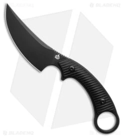 QSP Viper Fixed Blade Knife Black G-10 (4" Black Stonewash)