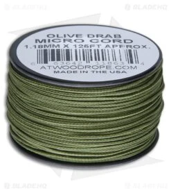 Atwood Rope MFG Micro Cord 125' Olive Drab