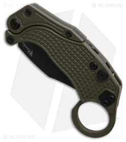 Reate Knives Reate EXO-K Gravity Karambit Button Lock Knife Green Aluminum (3.1" Black) -Knife Craft Store Reate EXO K Gravity Karambit Button Lock Knife Green Aluminum 3in Black BHQ 188110 td spine large