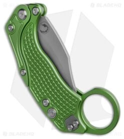 Reate Knives Reate EXO-K Gravity Karambit Button Lock Knife Oxidized Green Aluminum (3.1" SW) -Knife Craft Store Reate EXO K Gravity Karambit Button Lock Knife Oxidized Green Aluminum 3in SW BHQ 192744 td side large