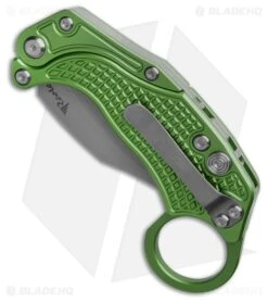 Reate Knives Reate EXO-K Gravity Karambit Button Lock Knife Oxidized Green Aluminum (3.1" SW) -Knife Craft Store Reate EXO K Gravity Karambit Button Lock Knife Oxidized Green Aluminum 3in SW BHQ 192744 td spine large