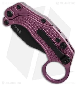 Reate Knives Reate EXO-K Gravity Karambit Button Lock Knife Purple Aluminum (3.1" Black) -Knife Craft Store Reate EXO K Gravity Karambit Button Lock Knife Purple Aluminum 3in Black BHQ 192736 td spine large