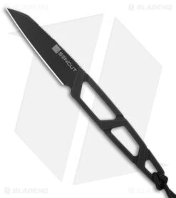 SENCUT Texo Fixed Blade Skeletonized Neck Knife(2" Black Stonewash) S23095-1