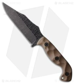 Stroup Knives TU1 Fixed Blade Knife Dark Earth G-10 (4.5" Acid Wash)