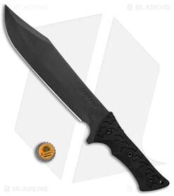 Schrade Leroy Bowie Fixed Blade Knife Black TPE (10.25" Gray) SCHF45 -Knife Craft Store Schrade Leroy Bowie Black TPE Gray SCHF45 BHQ 36734 jr bottlecap large