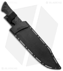 Schrade Leroy Bowie Fixed Blade Knife Black TPE (10.25" Gray) SCHF45 -Knife Craft Store Schrade Leroy Bowie Black TPE Gray SCHF45 BHQ 36734 jr sheath large