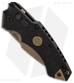 Hogue Sig Sauer EX-A05 Spear Point Automatic Knife Black (3.5" FDE) 36530 6 Hogue Sig Sauer EX-A05 Spear Point Automatic Knife Black (3.5" FDE) 36530 -Knife Craft Store Sig Knives EX A05 Spear Point FDE SW BHQ 84600 er spine large