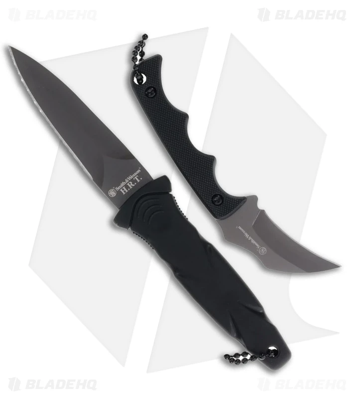 Smith & Wesson Neck And Boot Combo Fixed Blade Knife Black Rubber (3.25" Black) 1 Smith & Wesson Neck And Boot Combo Fixed Blade Knife Black Rubber (3.25" Black)