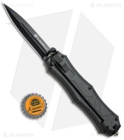 Smith & Wesson M&P OTF Assist Finger Actuator Spear Point Knife (3.2" Black) -Knife Craft Store Smith Wesson OTF Assist Finger Actuator Spear Point Black SWOTF9B BHQ 67476 jr bottlecap 2 large