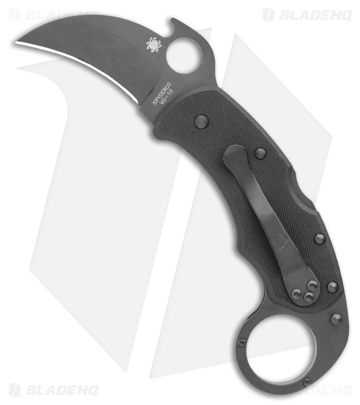 Spyderco Karahawk Folding Knife W/ Emerson Opener (2.36" Black) C170GBBKP 1 Spyderco Karahawk Folding Knife W/ Emerson Opener (2.36" Black) C170GBBKP