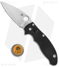 Spyderco Manix 2 Knife Black G-10 83mm (3.375" Matte Satin) C101GP2 -Knife Craft Store Spyderco Manix 2 Black G 10 Matte Satin C101GP2 BHQ 4387 jr bottlecap large