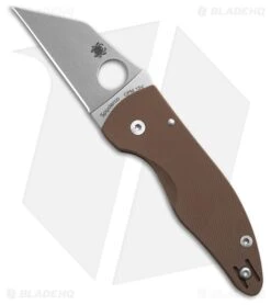 Spyderco MicroJimbo Compression Lock Knife Brown G-10 (2.5" Satin 15V )