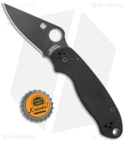 Spyderco Para 3 Compression Lock Knife Black G-10 (3" Black DLC) C223GPBK -Knife Craft Store Spyderco Para 3 Compression Lock Black G 10 Black C223GPBK BHQ 67321 jr bottlecap 2 large