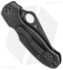 Spyderco Para 3 Compression Lock Knife Black G-10 (3" Black DLC) C223GPBK -Knife Craft Store Spyderco Para 3 Compression Lock Black G 10 Black C223GPBK BHQ 67321 jr side 2 large