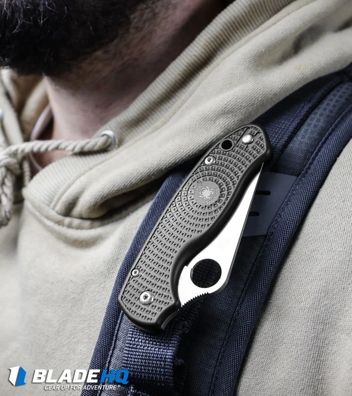 Spyderco Para 3 Lightweight Compression Lock Knife Black FRN (3" Satin) 6 Spyderco Para 3 Lightweight Compression Lock Knife Black FRN (3" Satin) - Image 6