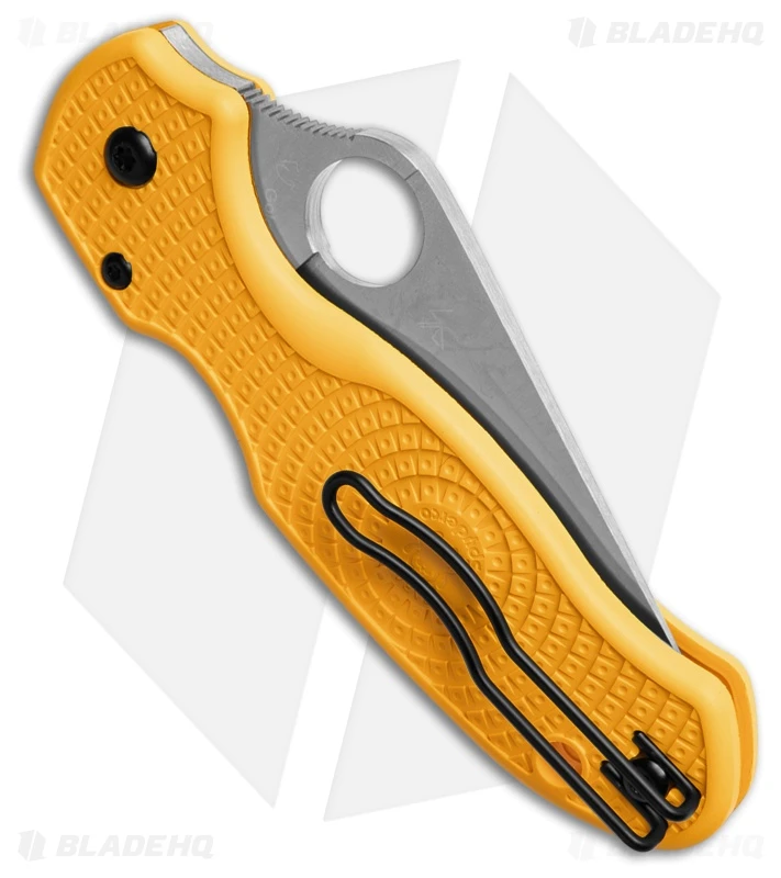 Spyderco Para 3 Salt MagnaCut Lightweight Compression Lock Yellow FRN (3" Satin) 3 Spyderco Para 3 Salt MagnaCut Lightweight Compression Lock Yellow FRN (3" Satin) - Image 3