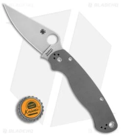 Spyderco Paramilitary 2 Knife Dark Gray G-10 (3.4" Stonewash Maxamet) C81GPDGY2 -Knife Craft Store Spyderco Paramilitary 2 Dark Gray G10 satin maxamet BHQ 71341 er bottlecap large