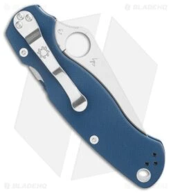 Spyderco Paramilitary 2 Compression Lock Knife Cobalt Blue G-10 (3.45" Satin) -Knife Craft Store Spyderco Paramilitary 2 Knife Cobalt Blue G 10 Satin CPM SPY27 BHQ 191661 kr side large