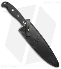 Spyderco Respect Bowie Fixed Blade Knife Black G-10 (7.9" Satin) FB44GP -Knife Craft Store Spyderco Respect Bowie Black G 10 Satin FB44GP BHQ 78715 jr sheath large