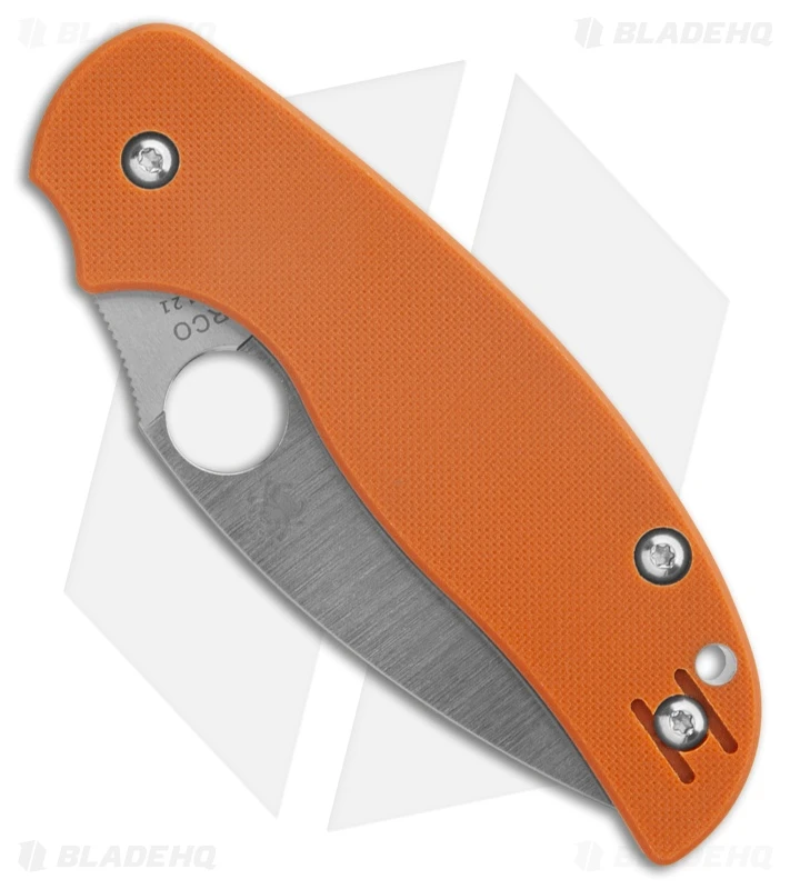 Spyderco Sage 5 CPM REX 121 Compression Lock Knife Burnt Orange G-10 (3" Satin) 2 Spyderco Sage 5 CPM REX 121 Compression Lock Knife Burnt Orange G-10 (3" Satin) - Image 2