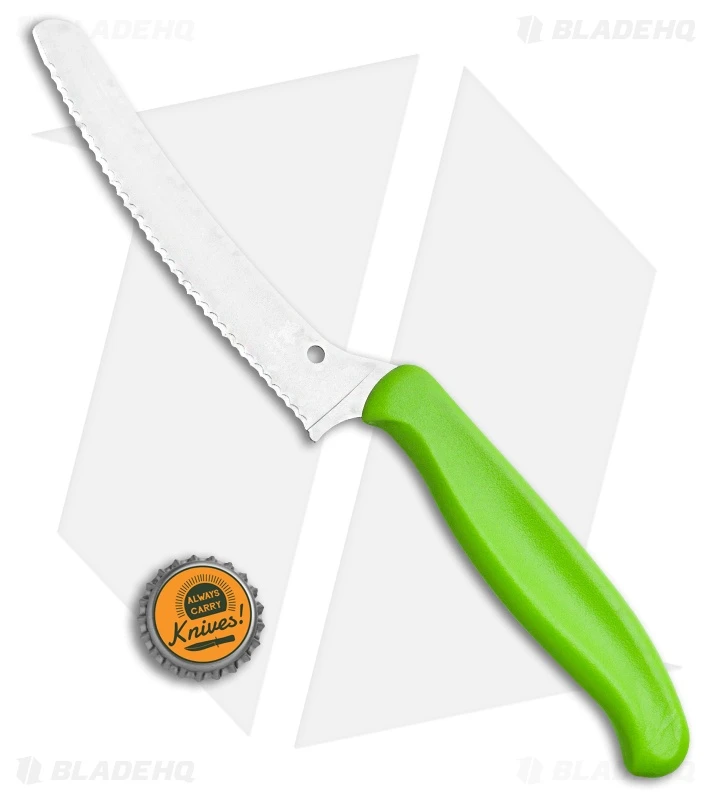 Spyderco Z-Cut Lightweight Green Blunt Tip Blunt Tip (4.5" Satin Serr) K13SGN 3 Spyderco Z-Cut Lightweight Green Blunt Tip Blunt Tip (4.5" Satin Serr) K13SGN - Image 3