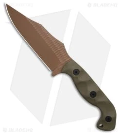 Stroup Knives TU1 Fixed Blade Knife OD Green G-10 (4.5" FDE)