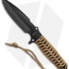 TB Outdoor Maraudeur Fixed Blade Knife W/Glass Breaker Tan Paracord (4.5" Black)