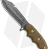 TOPS Knives Backpacker's Bowie Fixed Blade Green Canvas Micarta (4.5" Tumbled)