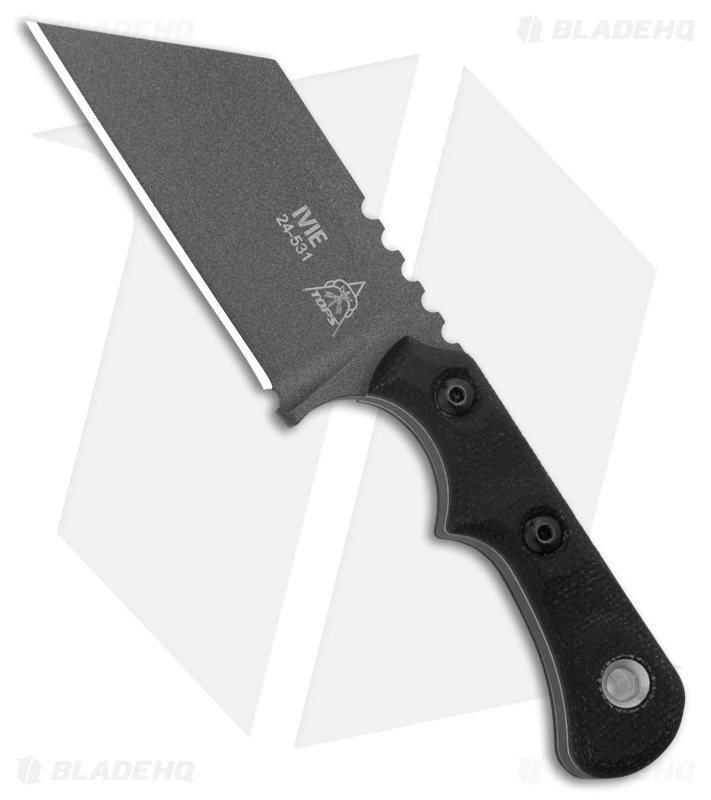TOPS Knives Ivie Fixed Blade Neck Knife Black Canvas Micarta (2.5" Cerakote) 1 TOPS Knives Ivie Fixed Blade Neck Knife Black Canvas Micarta (2.5" Cerakote)