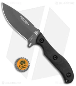 TOPS Knives Silent Hero 4 Fixed Blade Knife Black Smooth Micarta (4.25" Black) -Knife Craft Store TOPS Knives Silent Hero 4 Fixed Blade Black Smooth Micarta Black BHQ 141503 jr bottlecap large