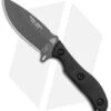TOPS Knives Silent Hero 4 Fixed Blade Knife Black Smooth Micarta (4.25" Black)