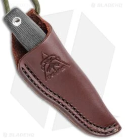 TOPS Knives TOPS Mini Tanimboca Puukko Fixed Blade Neck Knife Micarta (1.625" Gray) -Knife Craft Store TOPS Mini Tanimbocca Puukko MPUK01 BHQ 116687 LS Sheath large