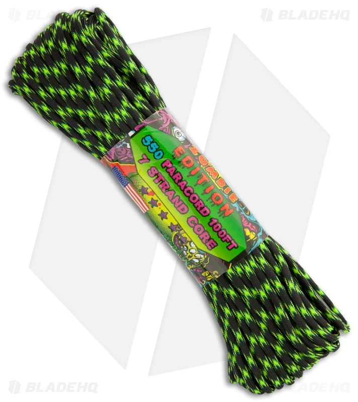 Zombie Edition Decay 550 Paracord Nylon Braided 7-Strand Core (100') USA 1 Zombie Edition Decay 550 Paracord Nylon Braided 7-Strand Core (100') USA