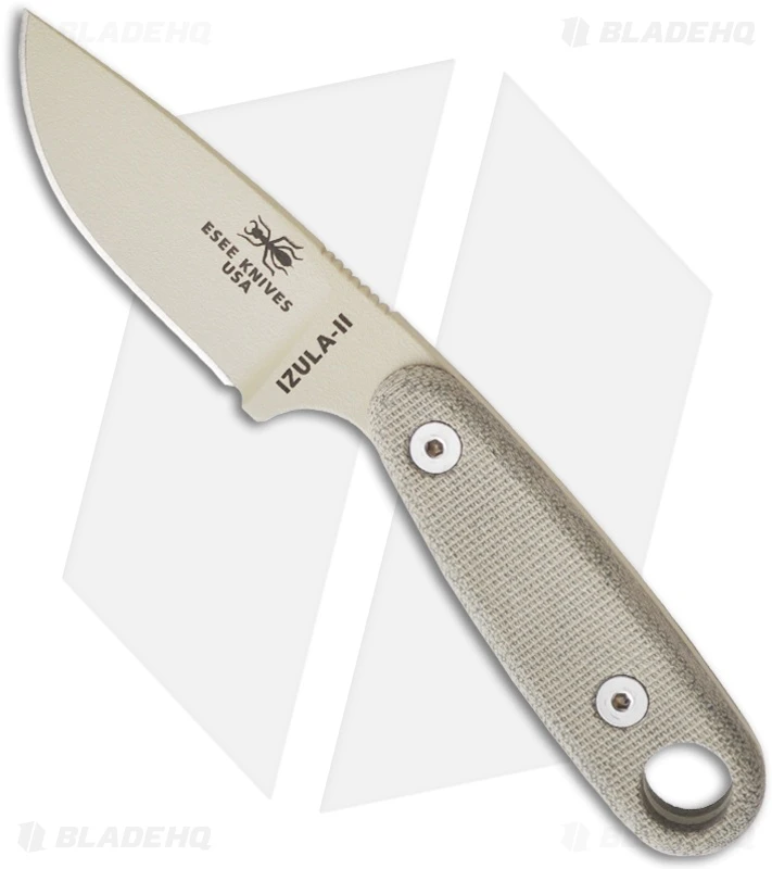 ESEE Knives Izula-II Desert Tan Survival Concealed Carry Neck Knife W/ Sheath 1 ESEE Knives Izula-II Desert Tan Survival Concealed Carry Neck Knife W/ Sheath