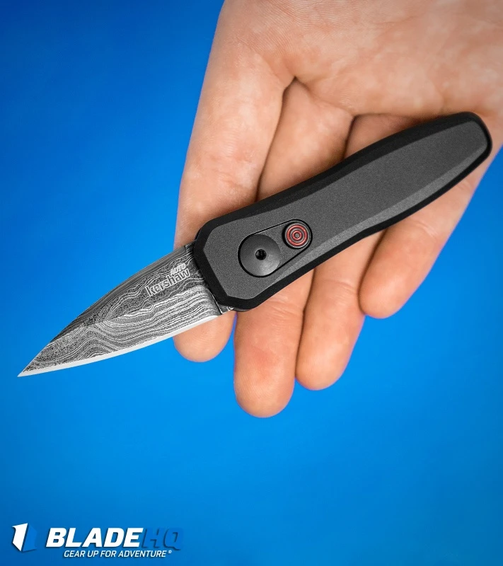 Kershaw Launch 4 CA Legal Automatic Knife Black Aluminum (1.9" Damascus) 5 Kershaw Launch 4 CA Legal Automatic Knife Black Aluminum (1.9" Damascus) - Image 5