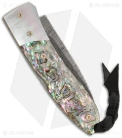 LionSteel Opera Gentleman's Knife Mother Of Pearl W/ Abalone Damascus -Knife Craft Store lion steel 8800d opera abalone back large