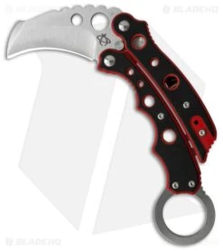 Mantis Vuja De Balisong Karambit Crossover Knife Black/Red G-10 (2" Satin)