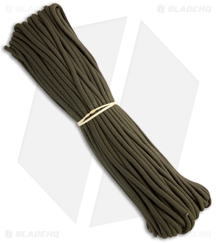 OD Green 550 Paracord Nylon Braided 7-Strand Core (100') USA 1 OD Green 550 Paracord Nylon Braided 7-Strand Core (100') USA