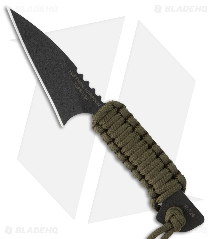 TOPS Knives Mini Hoffman Harpoon Knife Fixed Blade (2.5" Black Plain) 1 TOPS Knives Mini Hoffman Harpoon Knife Fixed Blade (2.5" Black Plain)